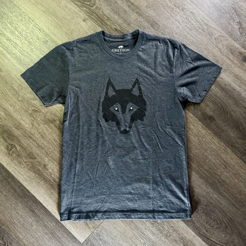 Greyson Men's Gray Crew Neck Cotton Graphic Logo Size Small T-Shirt